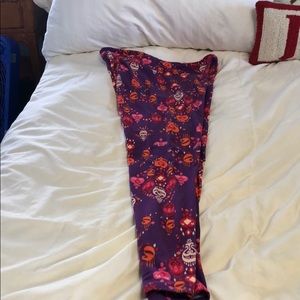 Lularoe purple orange and pink hearts.